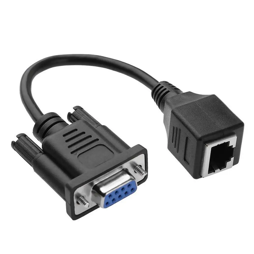 RJ45 to RS232 Cable, DB9 9-Pin Serial Port Female&Male to RJ45 Female Cat5/6 Ethernet LAN Console