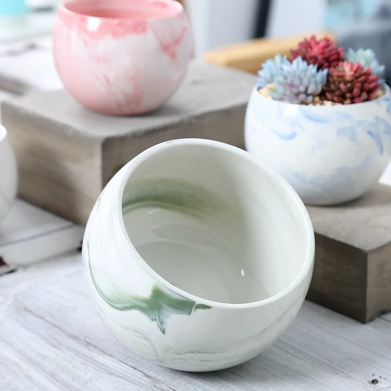 Nordic Creative Simple Succulent Ceramic Flowerpot Desktop Potted Flower Utensil Home Decoration Flowerpot Wholesale