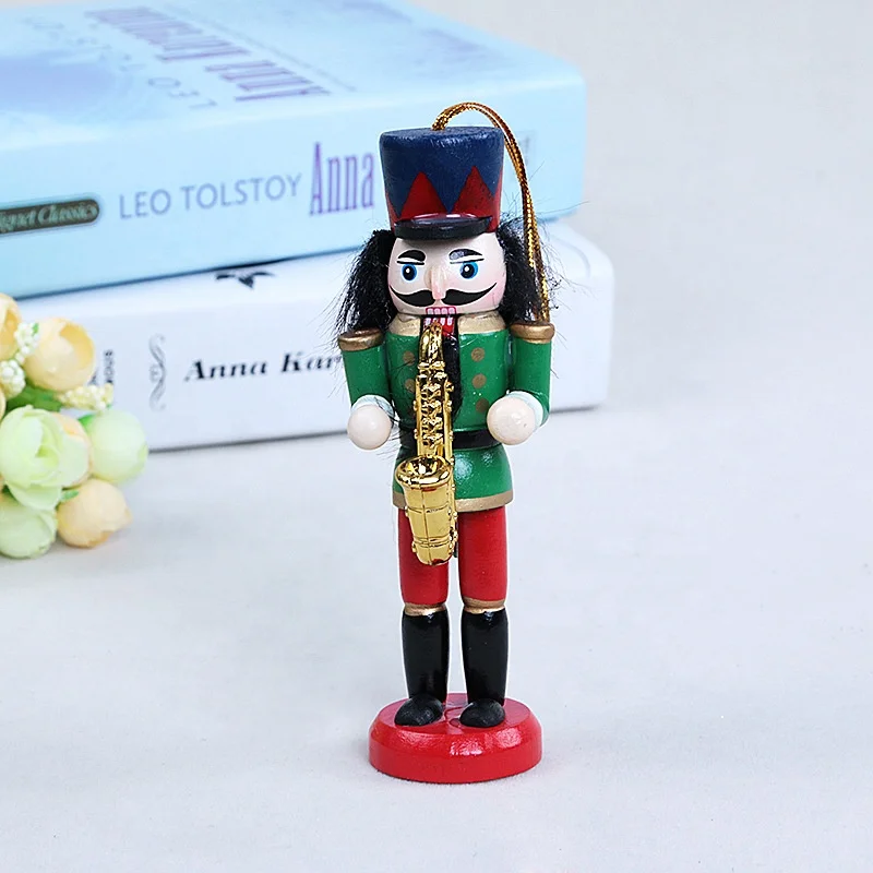 Fancy 12cm Nutcracker Wooden Ginger Bread Man Christmas Nutcracker Xmas Figure Holiday Decoration