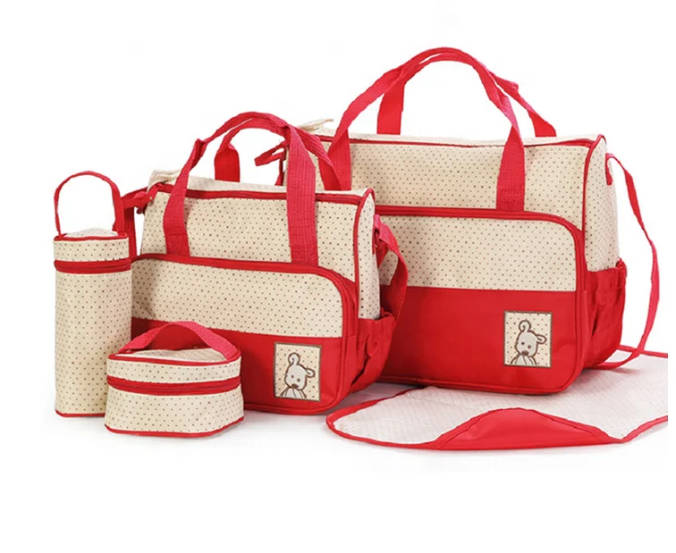 5PCS / Set High Quality Mom Baby Carrier Diaper Bags Wholesale Diaper Bags for Mummy