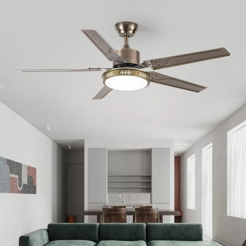 High quality Decorative Modern remote control 6 speed ceiling fans with led lights