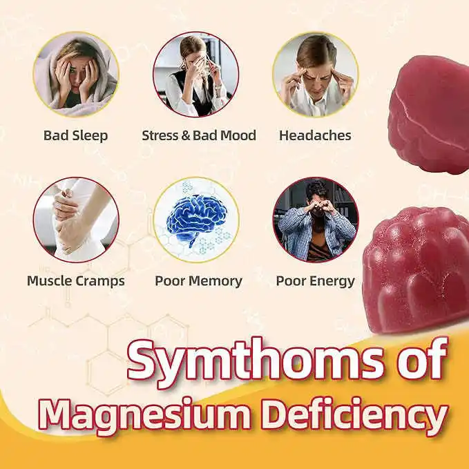 Glycine Magnesium Gummies Plant Extract Supports Blood Circulation Heart Health Natural Energy
