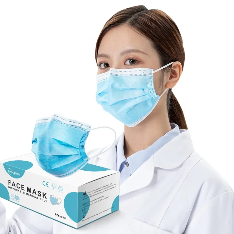 Non-woven disposable 3 ply medical face masks protection medical mask 50pcs per box