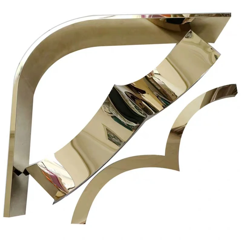Custom Ceiling Metal Profiles Rose Gold Stainless Steel Curved Strip Decorative Trim