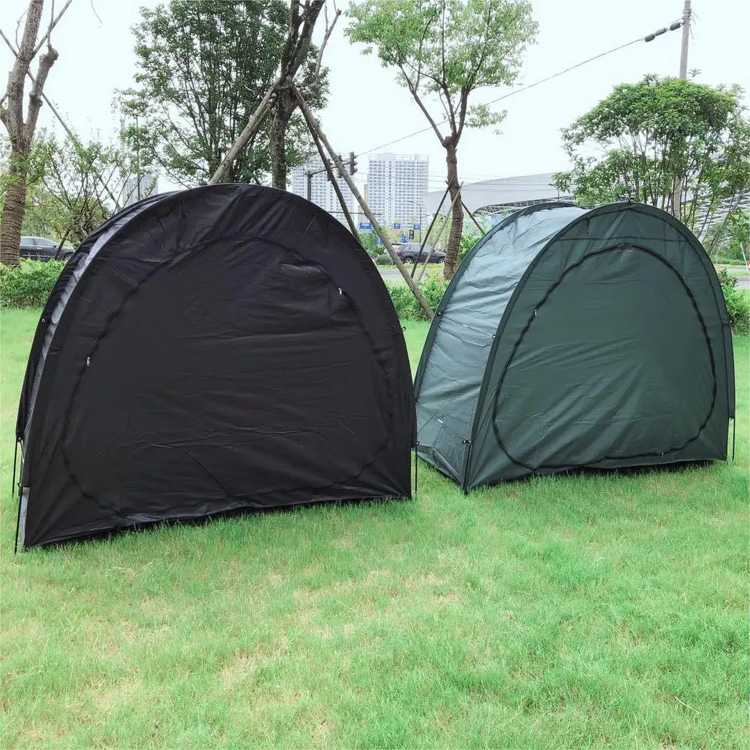 Garden Storage Bike Shed Log Store Bicycle Tent Green and Black Color for Bike Shelter