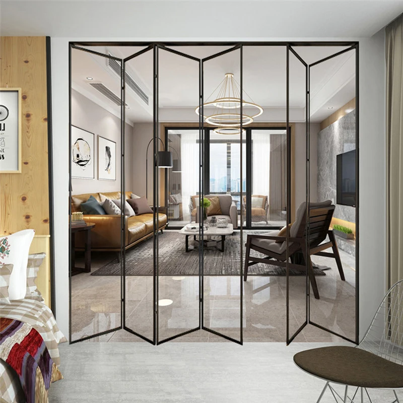  4 панели bi fold glassaluminum alloyed патио сложенный аккордеон дом двери гаража