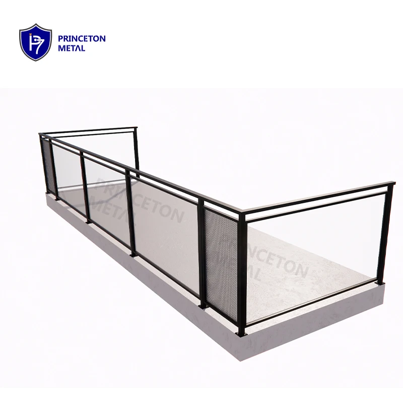 Customized aluminum balustrade handrail perforated Balcony outdoor railing designs for project and wholesale