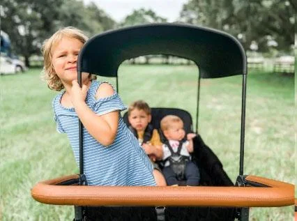 JXB J4 Elite Wholesale Customized Outdoor Travel Cart Portable Durable Folding Wagon Stroller for 4 Children Garden and Camping