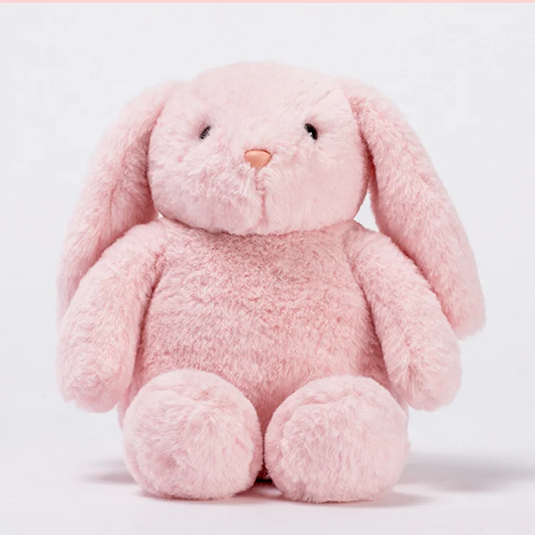Custom Cute Pink long ears bunny toys soft Stuffed plush animal rabbit elephant toy short plush animal doll for gofts