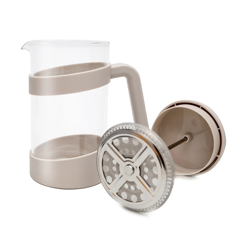 Heat Resistant Borosilicate Glass 12 Ounce French Press Espresso Kitchen Tea and Coffee Maker with Triple Filters