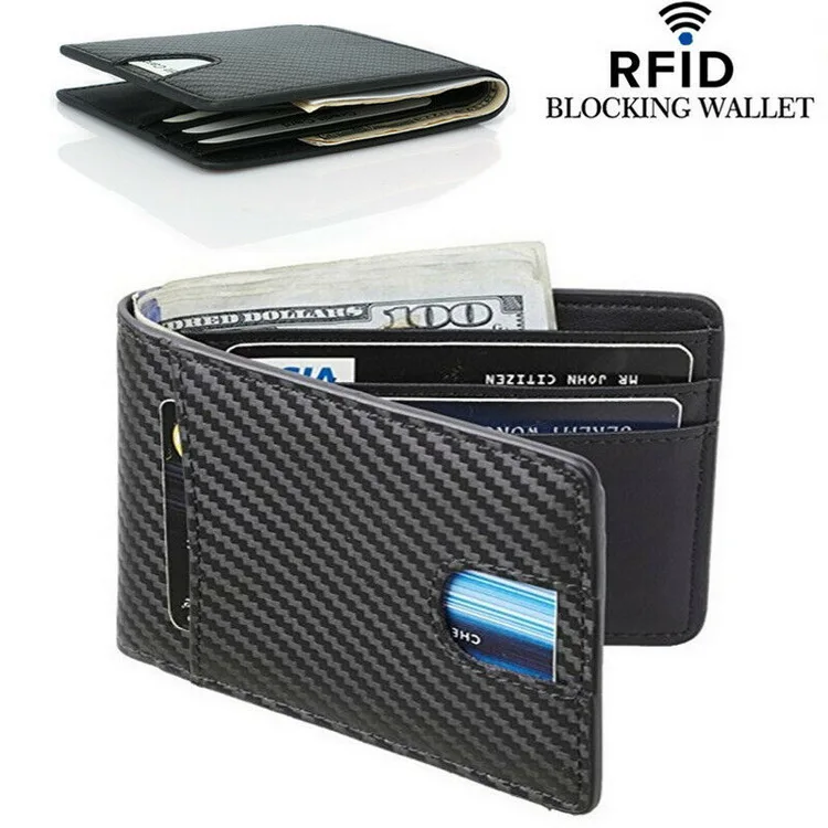  Мужская визитница кожаный чехол-бумажник с функцией блокировки rfid бумажник зажимом для
