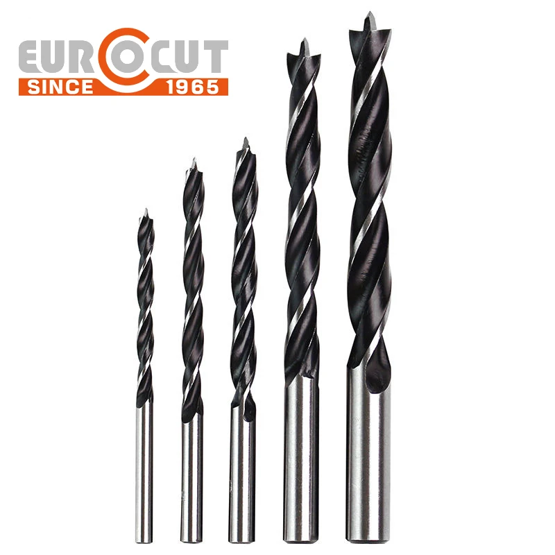 EUROCUT Twist Brad Point Drill Bit Wood Hole Drill Tools Three Sharp Tips Drill Bit For Wood