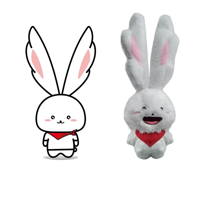 Plush Soft Stuffed Cuddly Cute White Easter Bunny Animal Rabbit for Baskets Babies