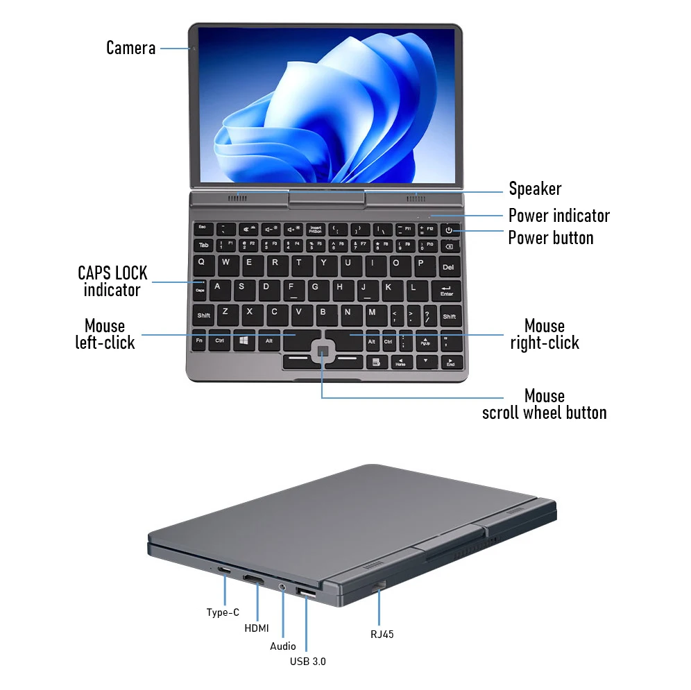 OEM 8 Inch Mini Laptop Include Active Stylus Pen Touch Screen UMPC 8 Inches Pocket PC Laptop