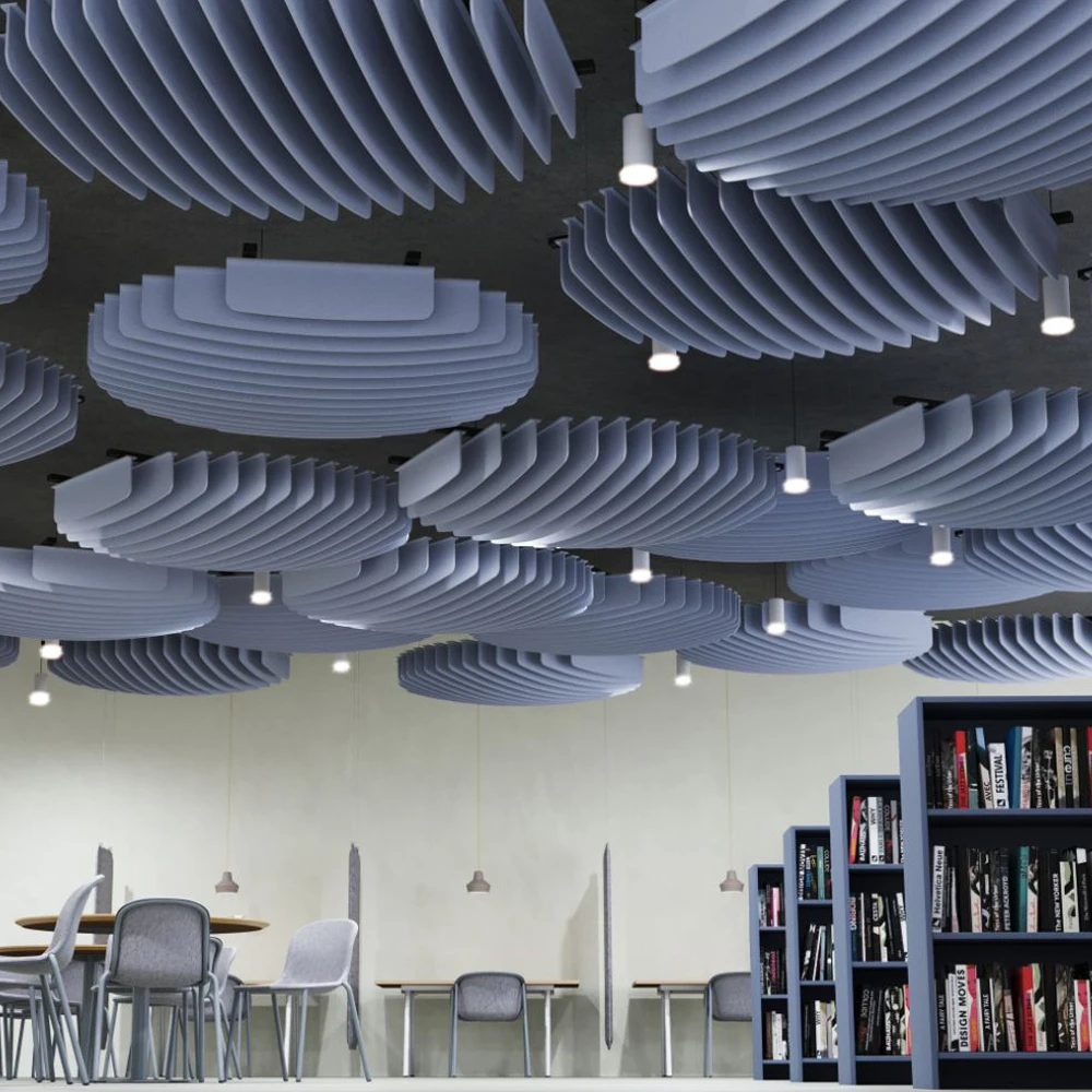 60x60 Black Hanging Acoustic Panels Decorative Ceiling Tiles Hanging Decorative Ceiling Panels