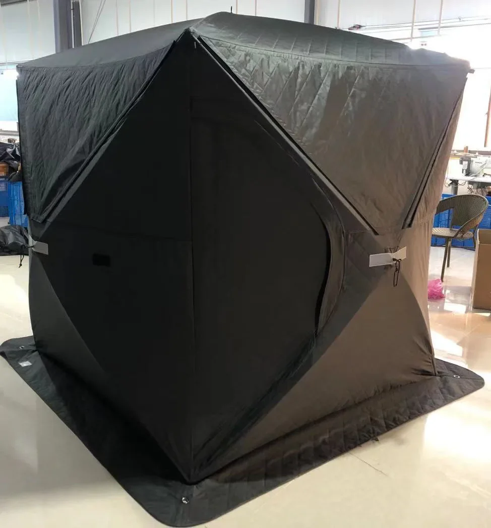 Outdoor Tent Sauna for Sale Camping Sauna Winter Ice Fishing Tent  Stove 6 Person Pop Up Camping Outdoor Portable Sauna Black