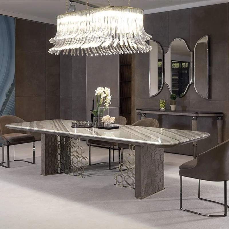 Kitchen & dining room table nordic luxury marble metal tables high end restaurant furniture metal table frames
