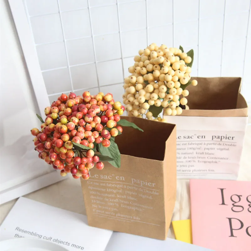 Искусственные синие рождественские ягоды букет для украшения дома и офиса