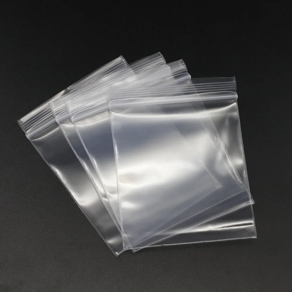 4*6/5*7/6*8/7*10cm Bulk Thick Jewelry Packaging Zip Zipped Lock Reclosable Plastic Poly Clear Bags For DIY Stockpile