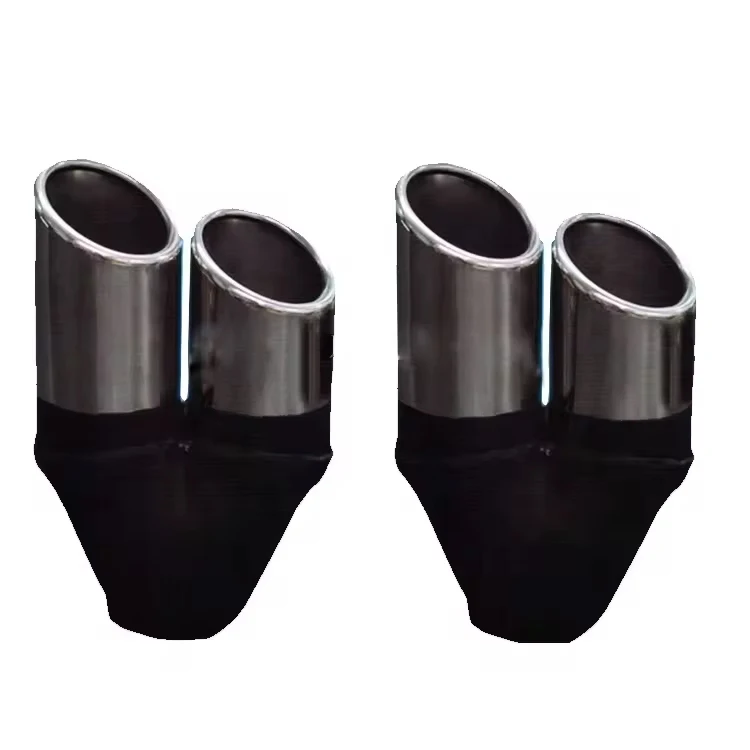 High quality customized Universal Stainless Steel black Carbon Fiber Car Exhaust Tailpipes Exhaust Tips