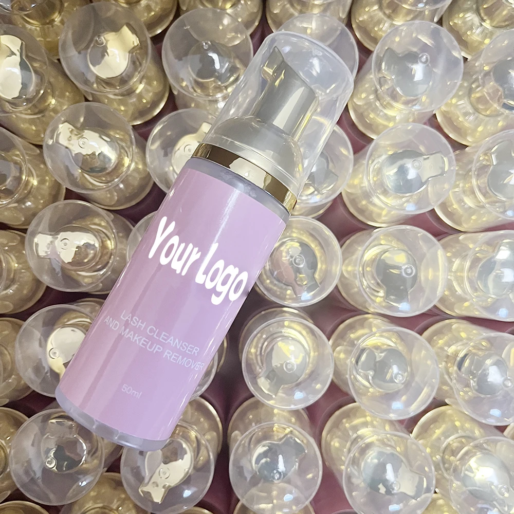 Custom logo lash shampoo different bottle color lash foam cleanser lash bath pink white black eyelash extensions shampoo