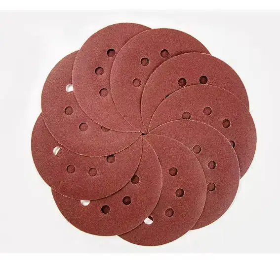 T-4 Aluminum Oxide sandpaper 3/4/5/6 inch holes Round sanding disc P40-1000 grits hook and loop for polishing wood and metal