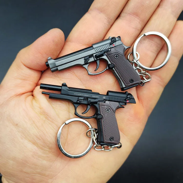 Beretta WE M92F 1:4 Alloy Gun Model Not Be Fired Detachable Mini Metal Gun Model Keychain Wholesale Metal Hunting Pistol Toys