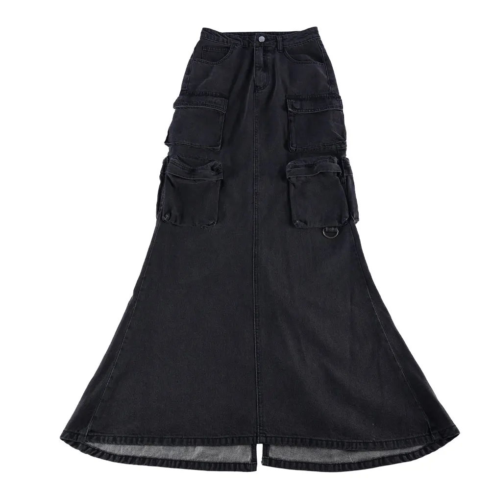 New Listing OEM ODM Cargo Skirt Jeans Long Jeans Skirt Jeans Long Skirt For Women