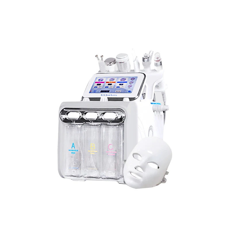 7 In 1 Led Red Light Therapy With Oxygen Salon Hydro Diamond Skin Care Rf Lifting Facial Aqua Jet Peel Microdermabrasion Machine