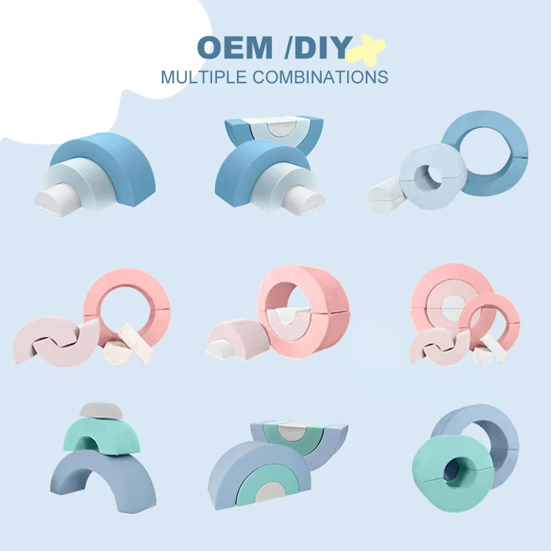 Kids Rainbow Arch shape Trio Soft Play Set Toddler Climbing and Crawling Bridge Soft Play Equipment Set