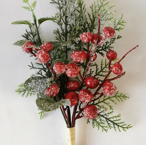 Home decoration manufacturer vase decorative flowers christmas red fruit flower