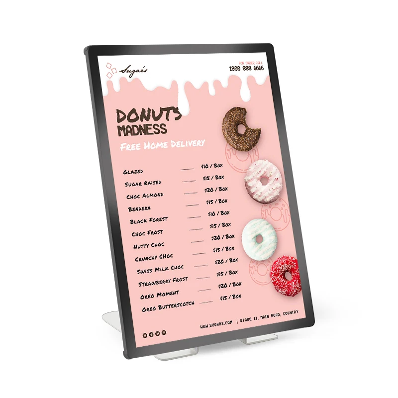 Hot Selling LED Light Box Restaurant Menu Display Table Led Menu Light Box with A3 A4 Horizontal Vertical Desktop Menu Light Box