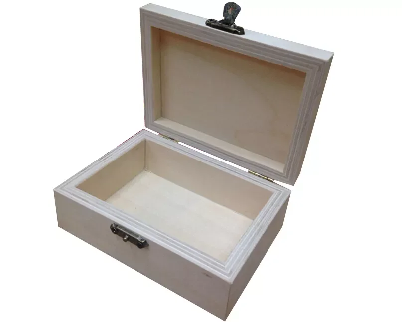 Wholesale Plywood Small Cheap Unfinished Wooden Gift Packaging Boxes with Hinged Lid