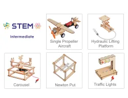 Wooden Creative DIY Aircraft Model Kit Wood Kids Physical Science Experiments Toy Set Assembled Car Educational Toys
