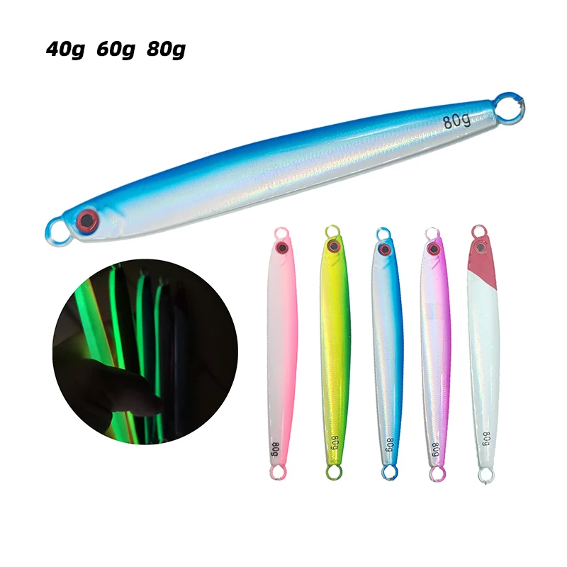 40g 60g 80g saltwater peche head spinner blade fast speed  jigging little slow fall pitch fishing metal  jigs lure bait 40g