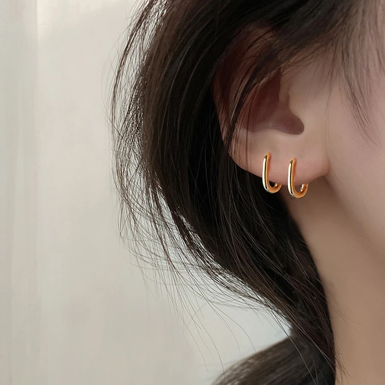 Minimalism Jewellery S925 Sterling Silver Small Tiny Hoops Huggies Earrings Women