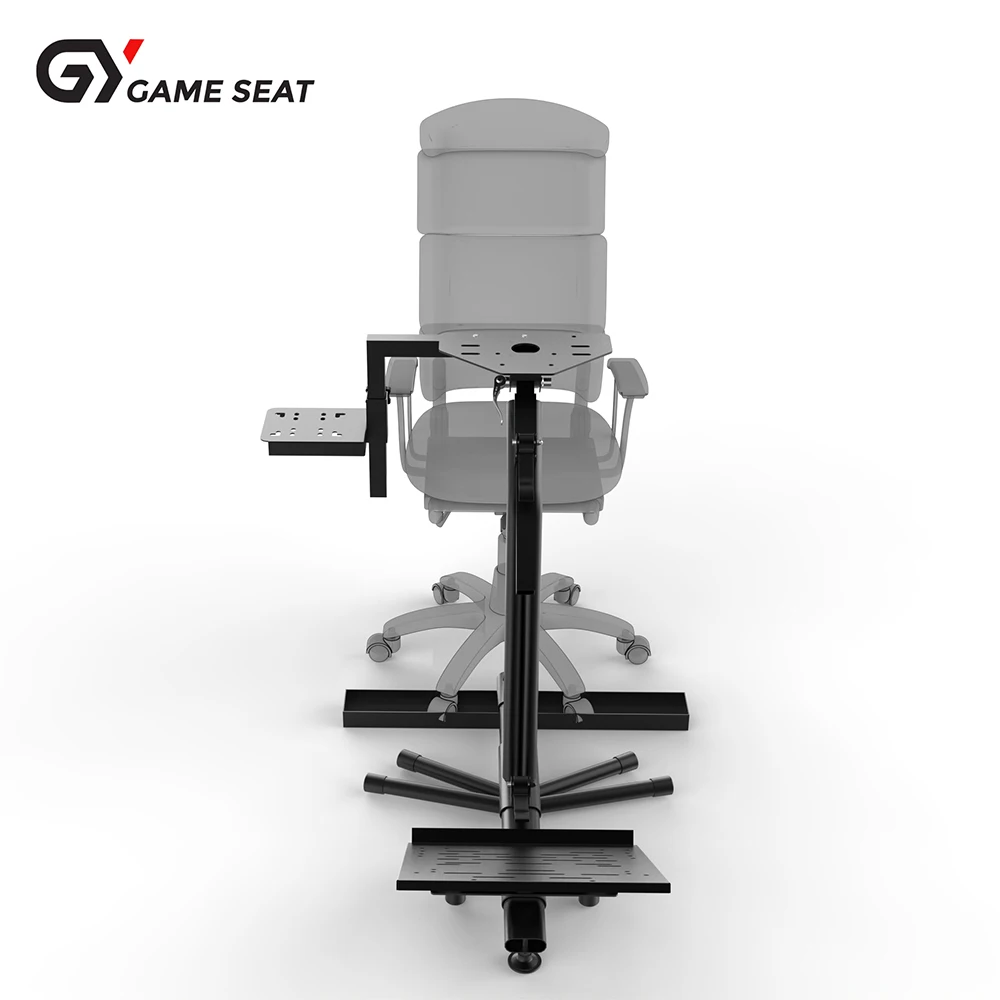 Gy060-2 Ergonomically Designed High Density Steel With Leather Black Racing Simulator Stand Racing Game True Wheel Stand