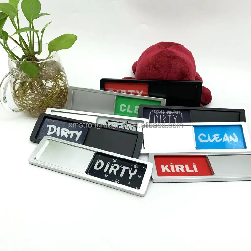 Custom Clean Dirty Dishwasher Magnet with Slide Indicator Non-Scratch Double Sided Stickers for Kitchen