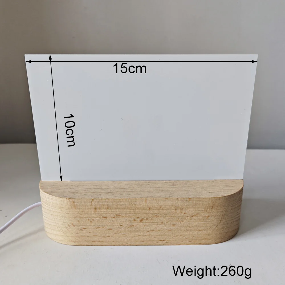 Night Light Sublimation Acrylic Photo Frame Desktop Display Sign With Lamp Base