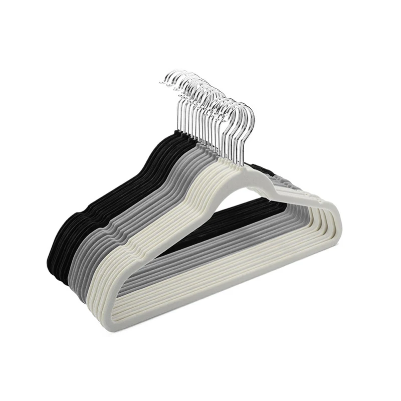 Factory Wholesale Cheap Non Slip Clothes Velvet Hangers,Slim Cloths Hangers with Bar