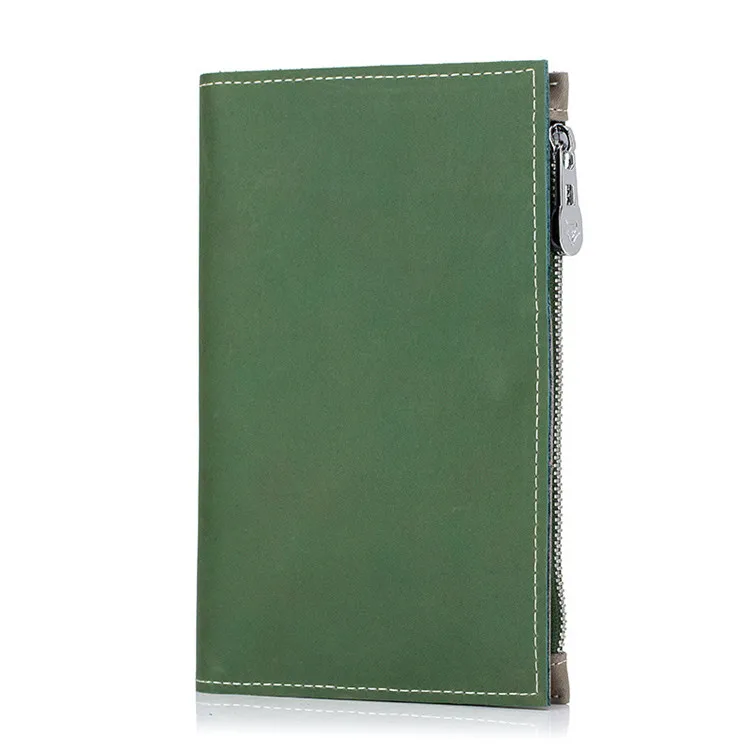 High quality fashion wholesale zip plain leather travel passport wallet cover case holder