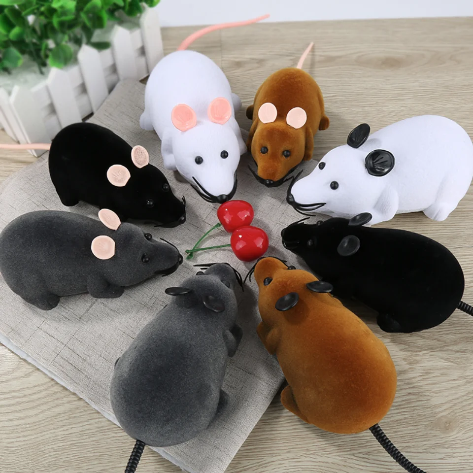 Interactive Pet Toys Electric Cat Toy Remote Control Mouse Rc Plush Rat Toys Cat Electric Mouse