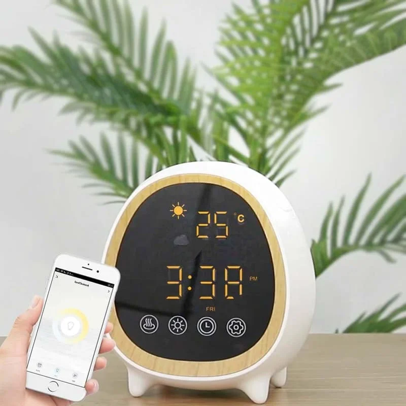 200ml Ultrasonic Aromatherapy Cool Mist Diffuser Smart Wifi Essential Oil Diffuser with Clock