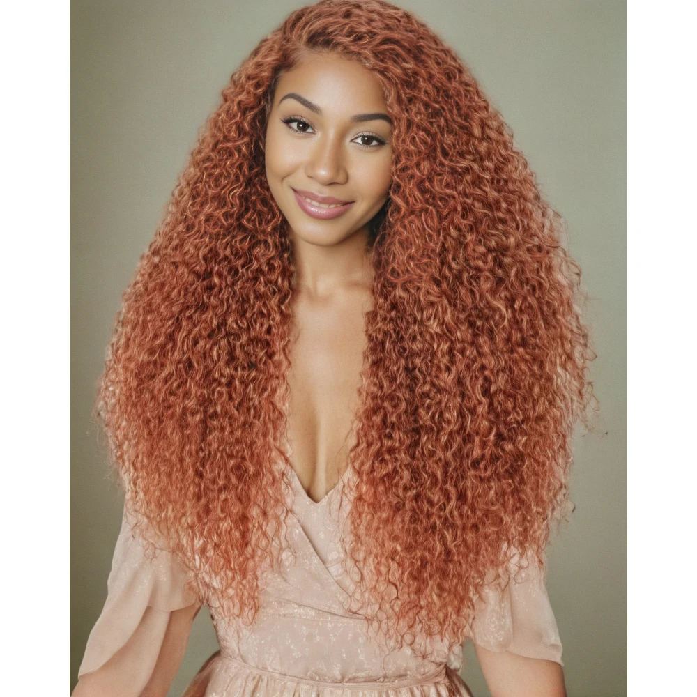 BNP 9PCS Brazilian Synthetic Hair Bundles Closure Set Deep Dyed Afro Twist Curly Deep Wave Crochet Braiding Faux Locs Braiding