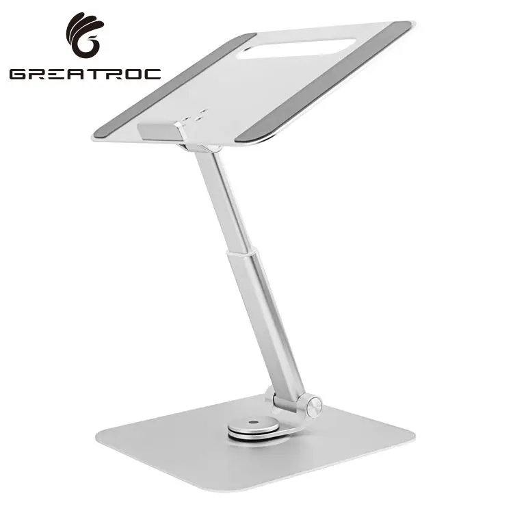 Great Roc OEM/ODM desk portable computer holder fits for 17 inch laptop riser adjustable laptop stand aluminium for macbook