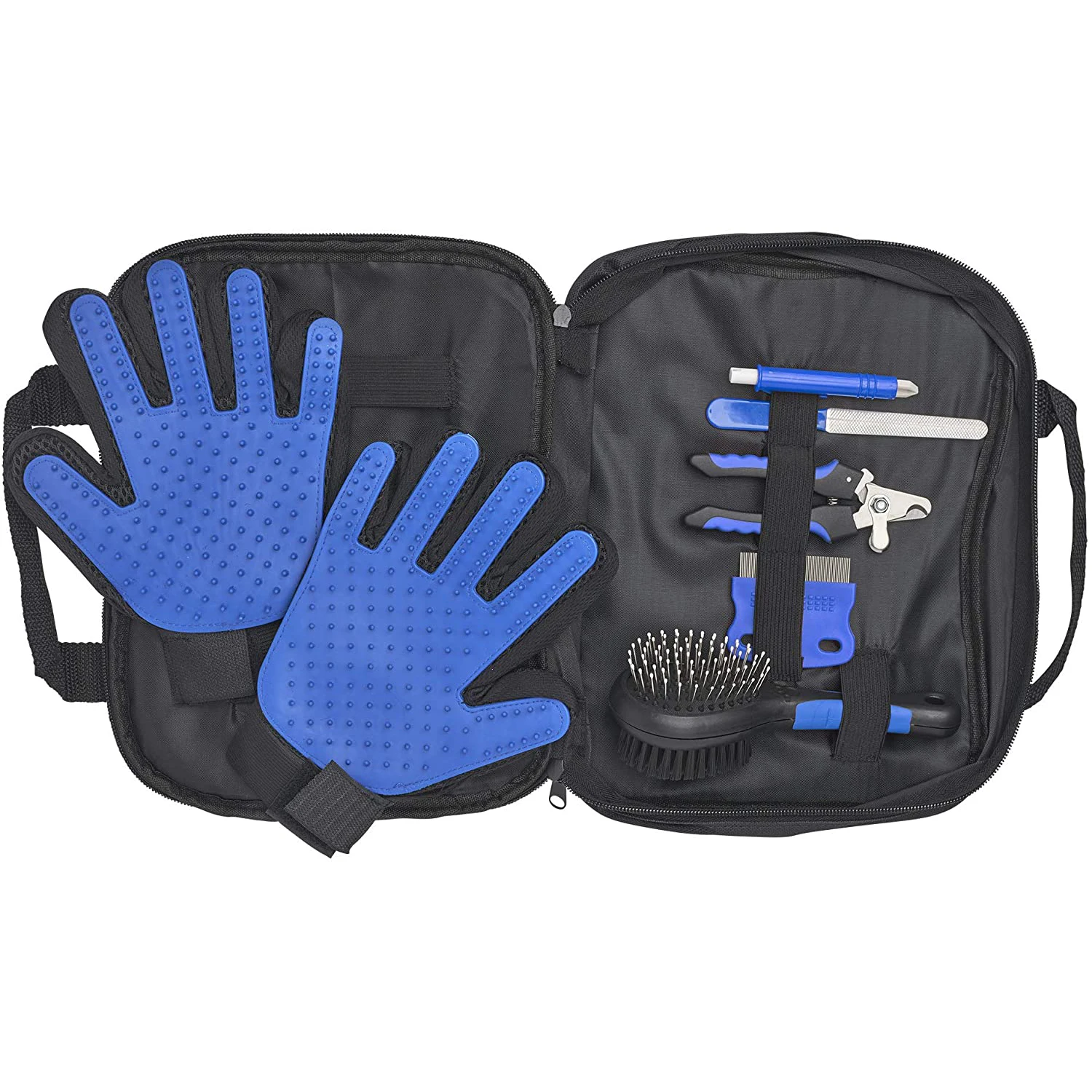 
Home 6 Piece Real Simple Spa Pet Dog Grooming Massage Brush Nail Kit Dogs with Polyester Bag 