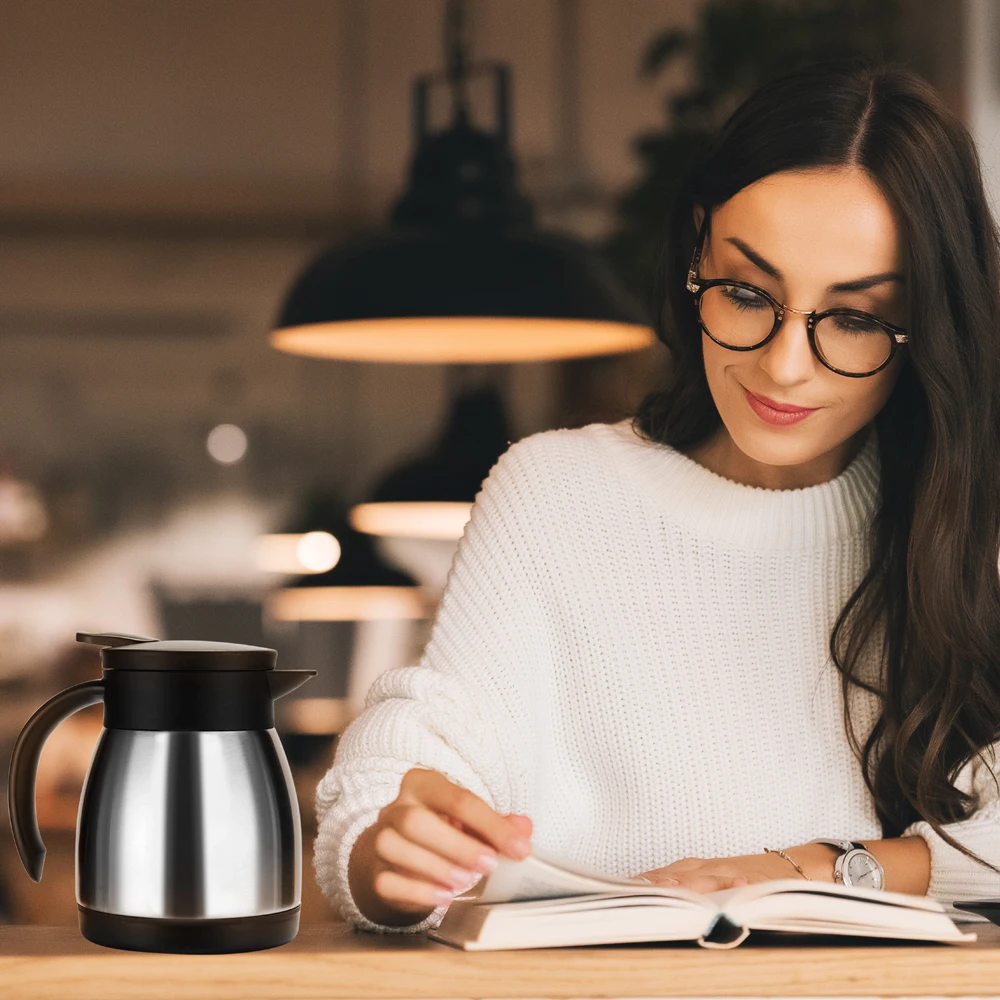 1000ml Custom Double Wall Stainless Steel Vacuum Coffee Carafe Custom Logo Insulated Tea And Coffee Pot Thermos