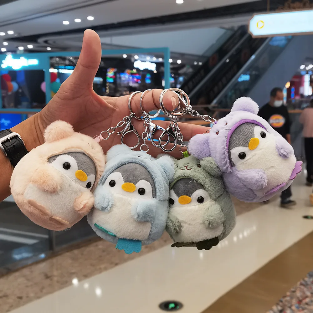 Cut Penguin Doll Keys keychain Girls Cartoon Car Keyring Women Bag Accessories Creative Cartoon Plush Doll Keychain