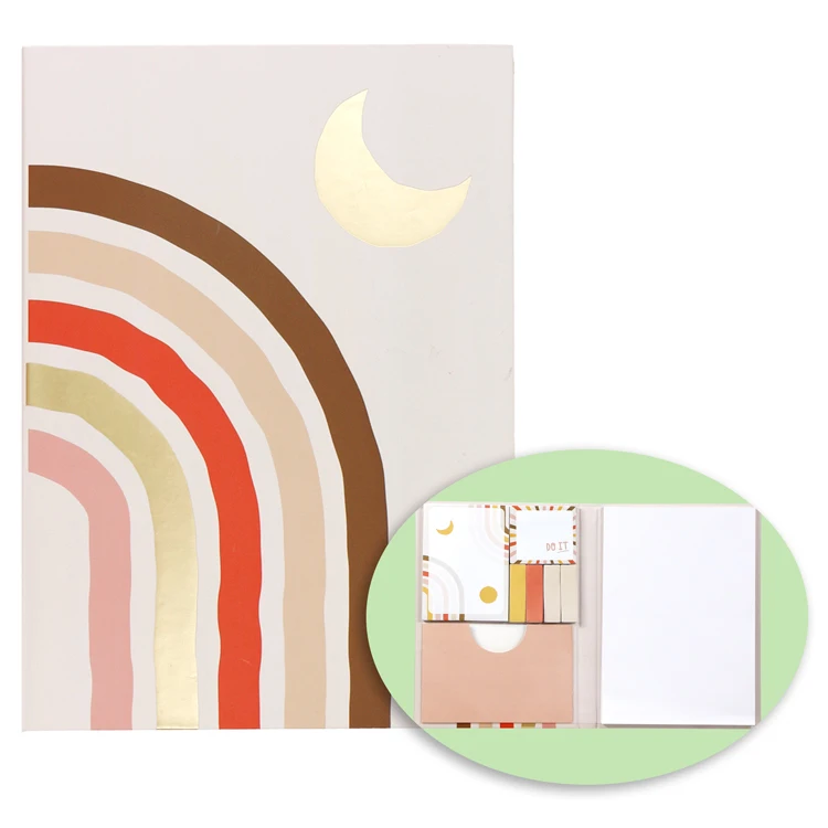 Personalized Hardcover Floral Sticky Notes Set with pocket Colorful Design Sticky Notes with Writing Memo