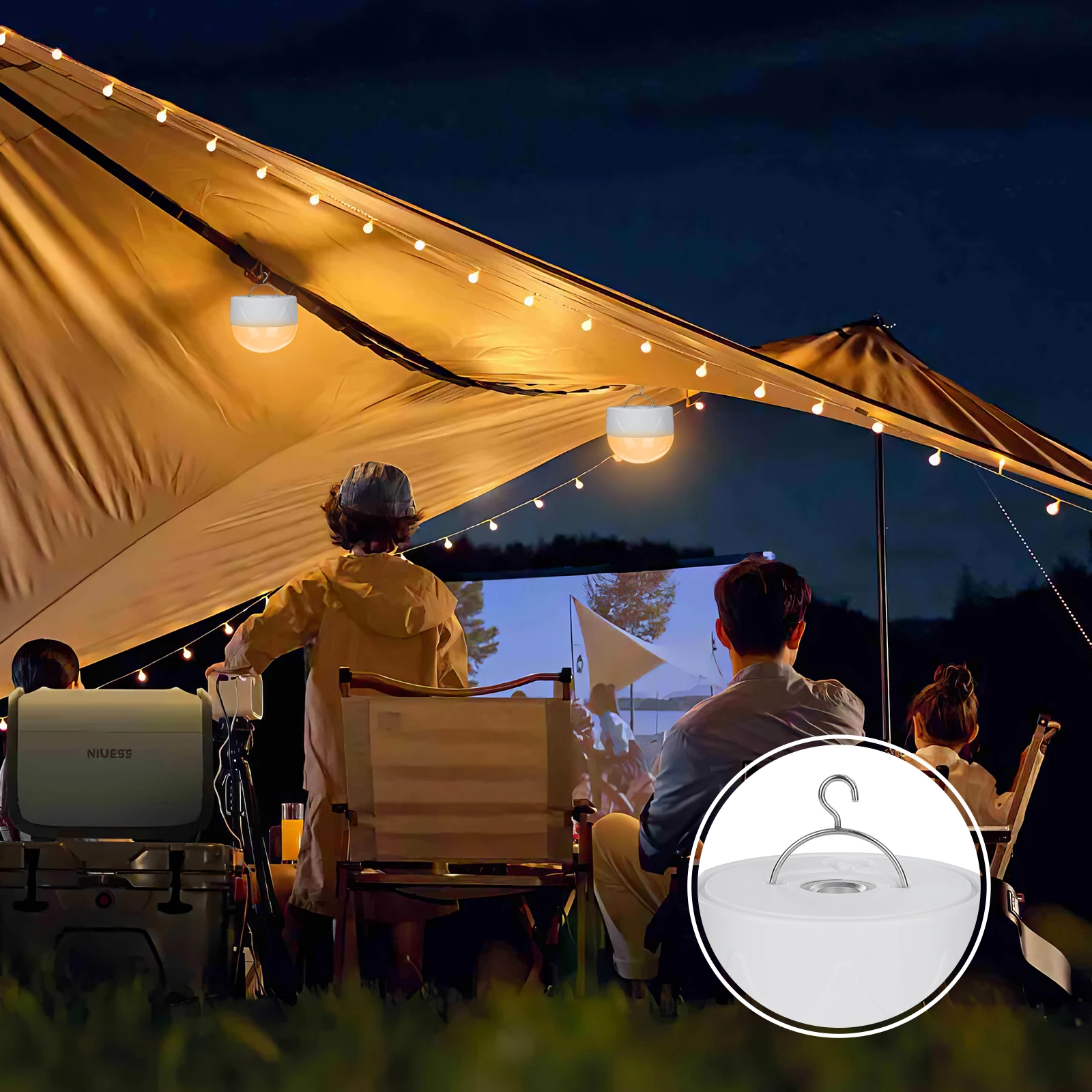 Remote RGB Rechargeable Wall Lamp E26 E27 RUSB-C Rechargeable Bulb Battery Powered Beside Light Emergency Lamp Bulb 2 Pieces